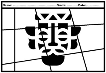 Tiki idols hawaii silhouette pop colorg pages worksheet by swati sharma