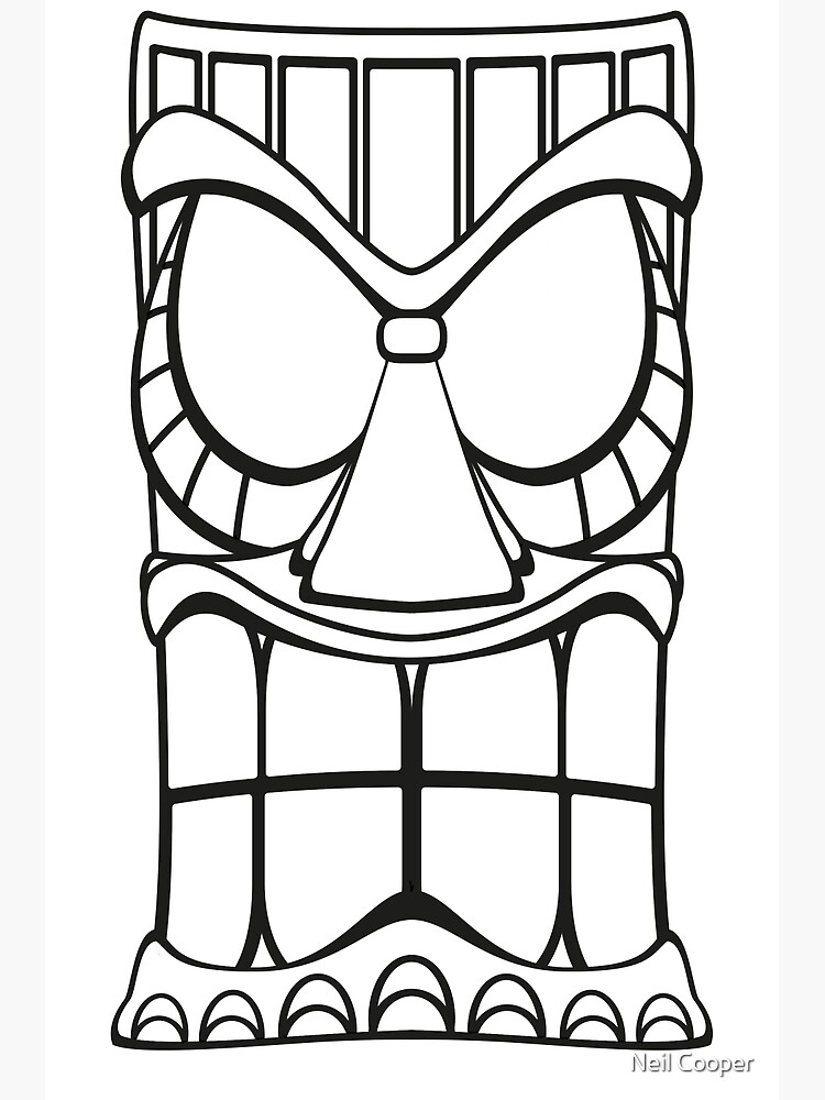 Tiki head greeting card for sale by neil cooper