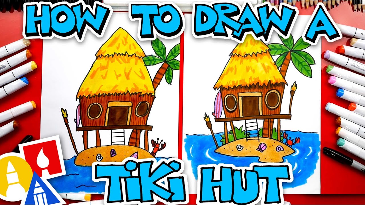 How to draw a tiki hut
