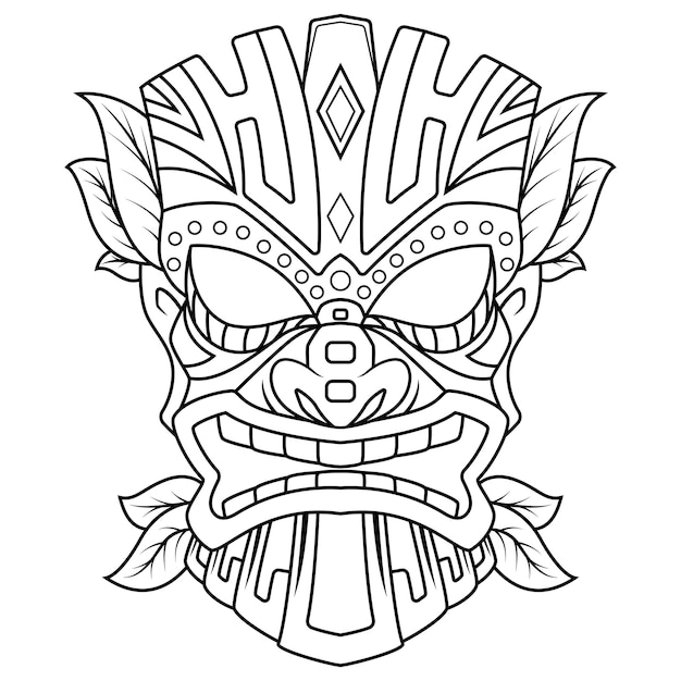 Premium vector tiki mask esport mascot logo