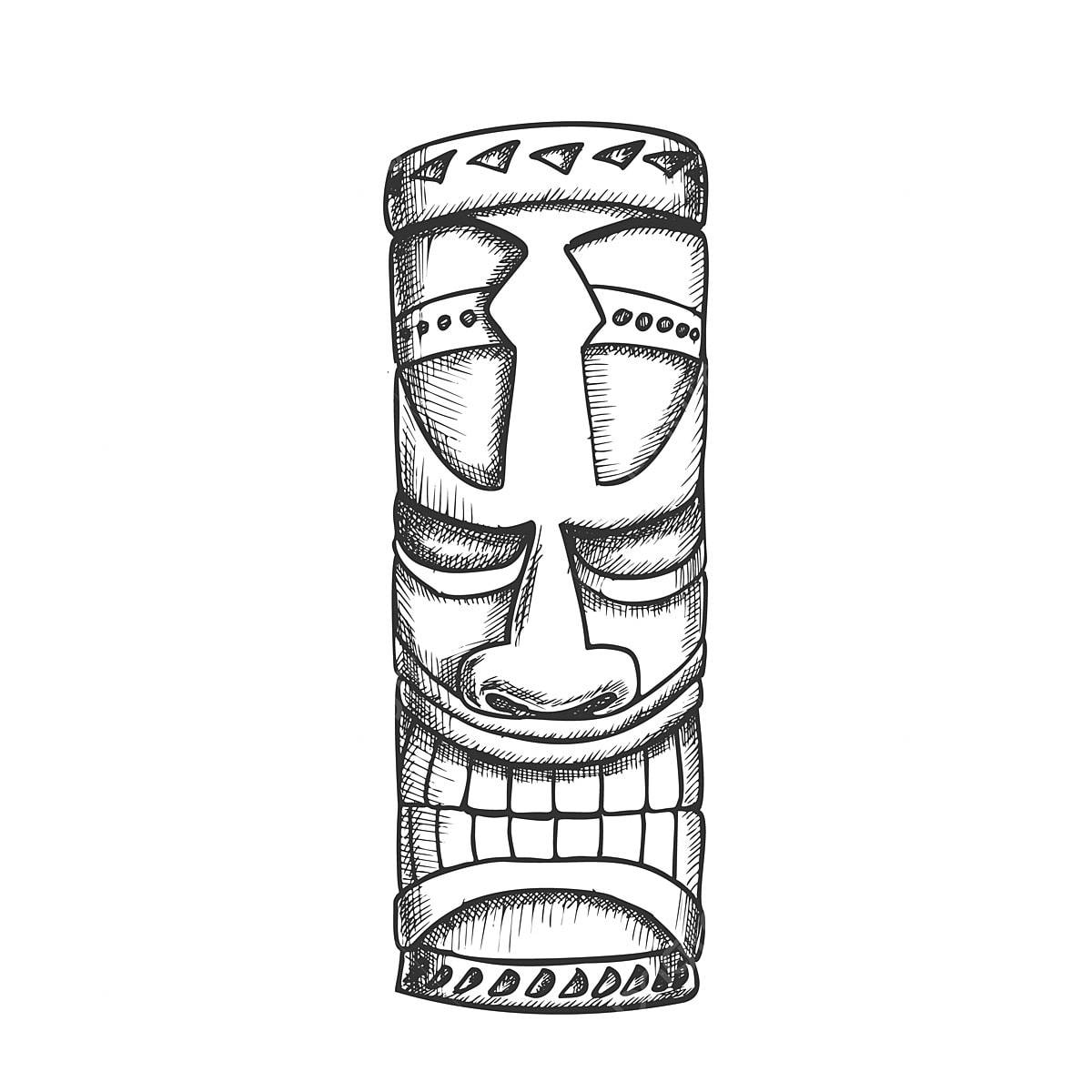 Hawaiian tiki vector hd png images tiki idol hawaiian wooden statue monochrome vector tiki idol hawaiian png image for free download