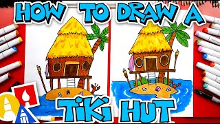 How to draw a tiki hut