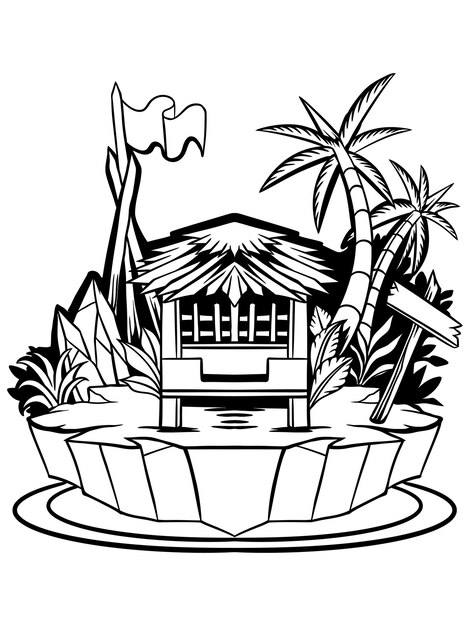 Page adorable beautiful wooden house coloring page images