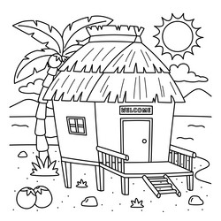 Hut for colouring vector images