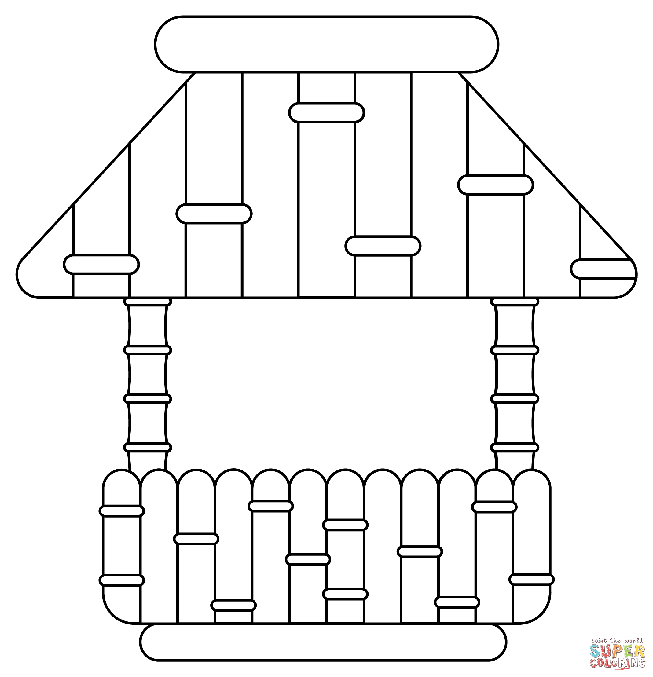 Tiki hut coloring page free printable coloring pages