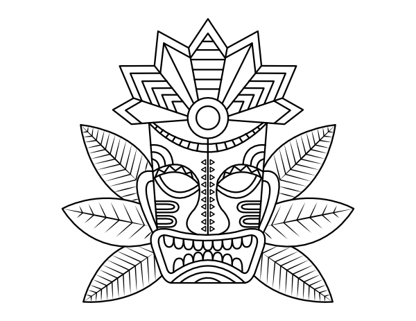 Printable tiki mask coloring page tiki mask tiki art tiki faces