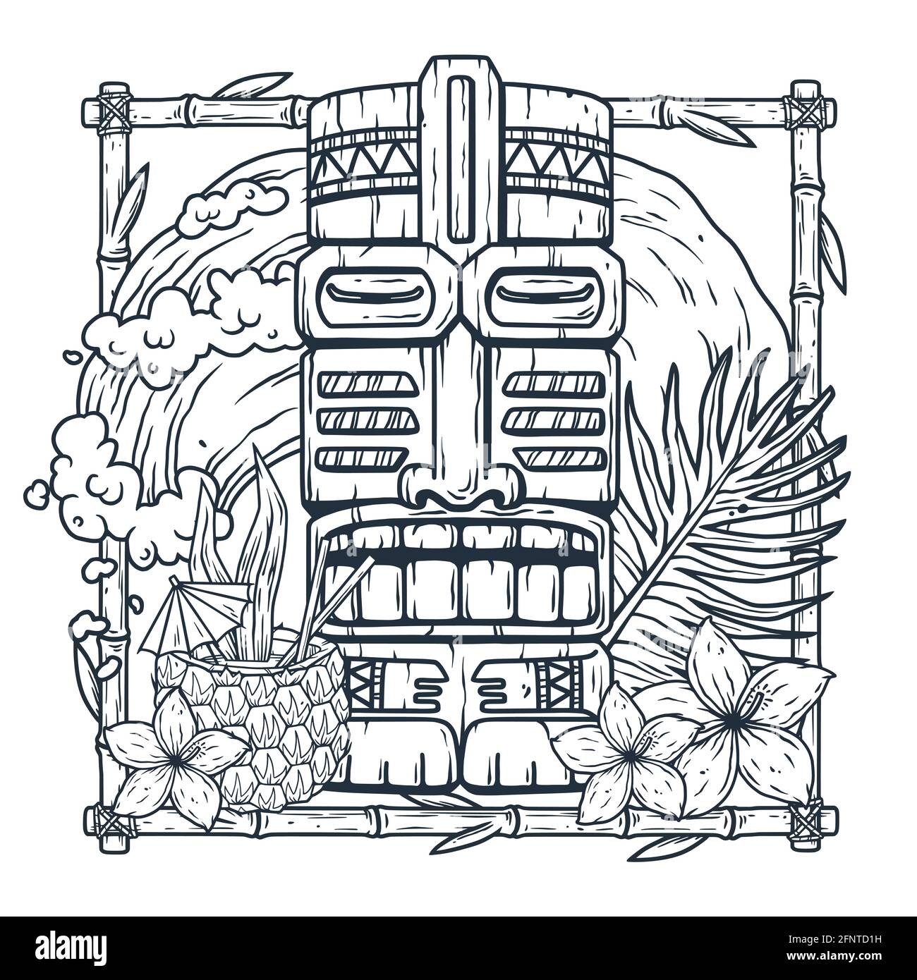 Tiki design cut out stock images pictures