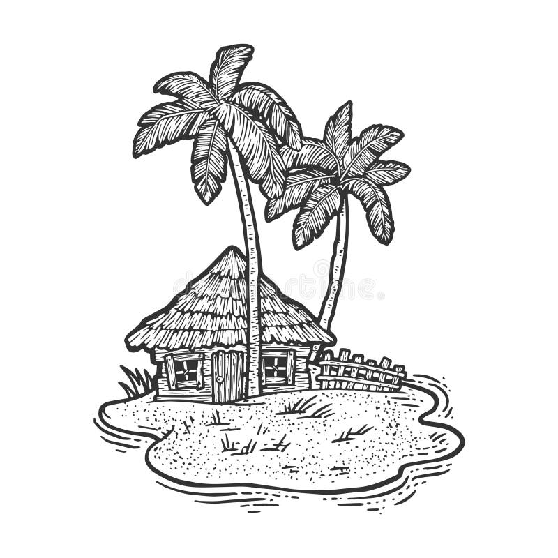Hut ocean stock illustrations â hut ocean stock illustrations vectors clipart