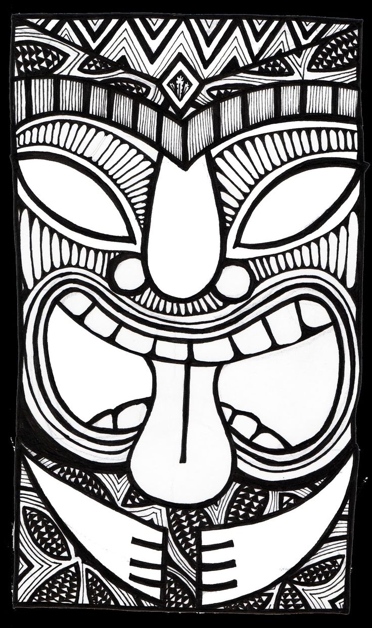 How to draw a tiki head tiki art tiki head maori art
