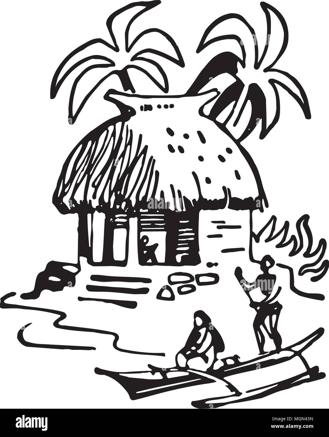 Tiki hut illustration stock vector images