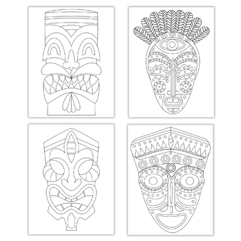 Tiki mask coloring pages art history lessons printable coloring sheets