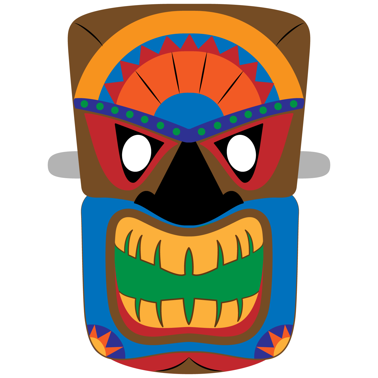 Tiki mask template free printable papercraft templates