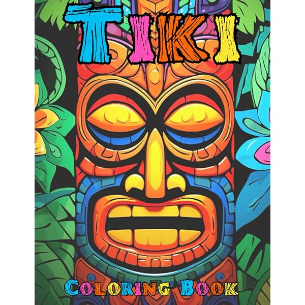 Hawaii tiki coloring book tiki mask illustrations to color hawaii coloring book tiki coloring book birthday christmas halloween thanksgiving easter gift universe lokman learning books