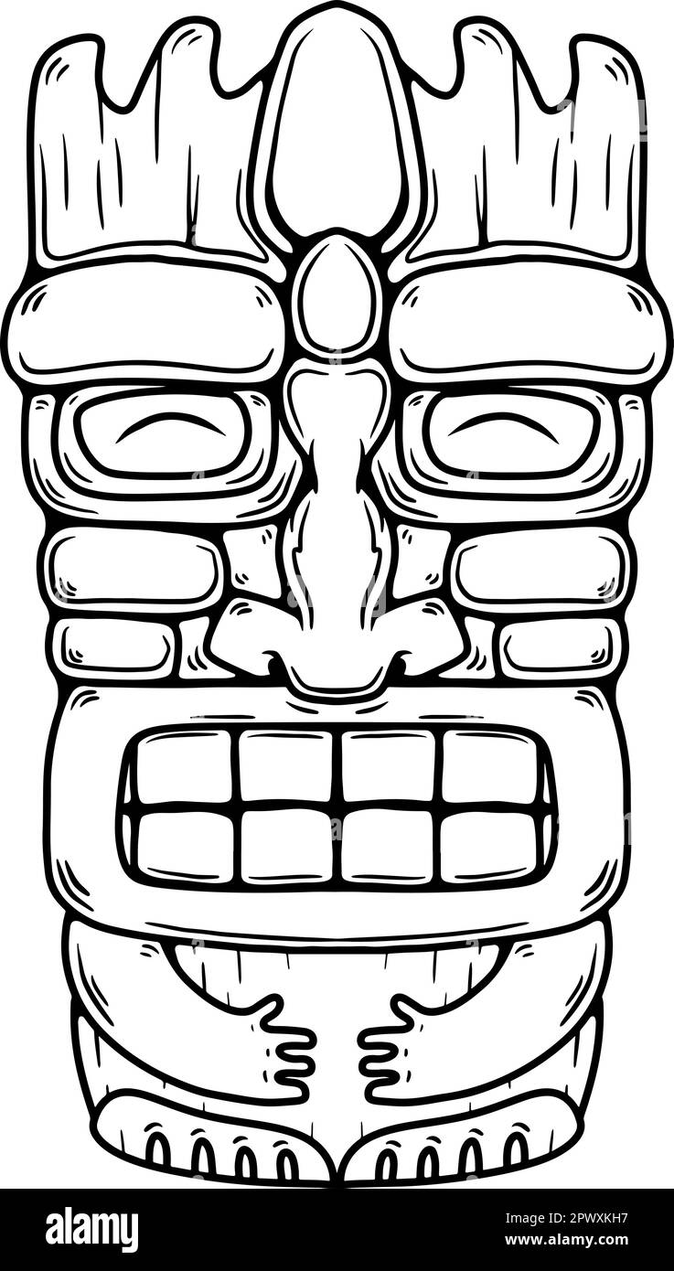 Aztec mask black and white stock photos images