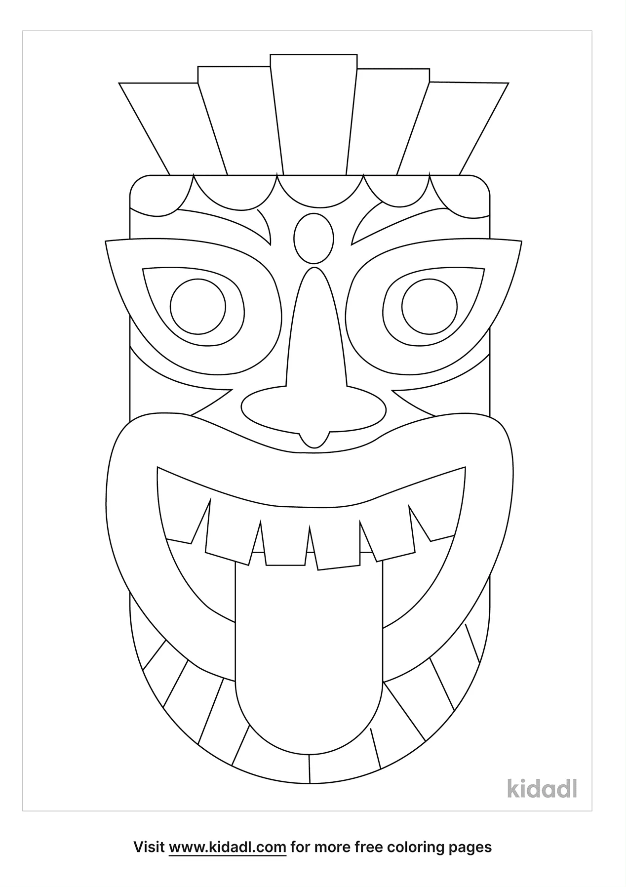 Free happy tiki mask coloring page coloring page printables