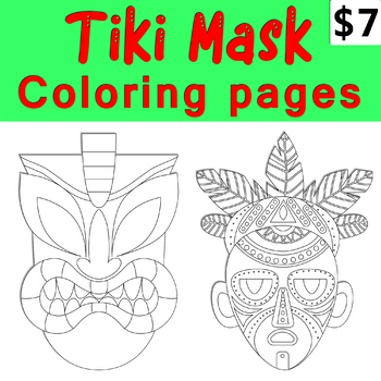 Tiki mask coloring pages art history lessons printable coloring sheets