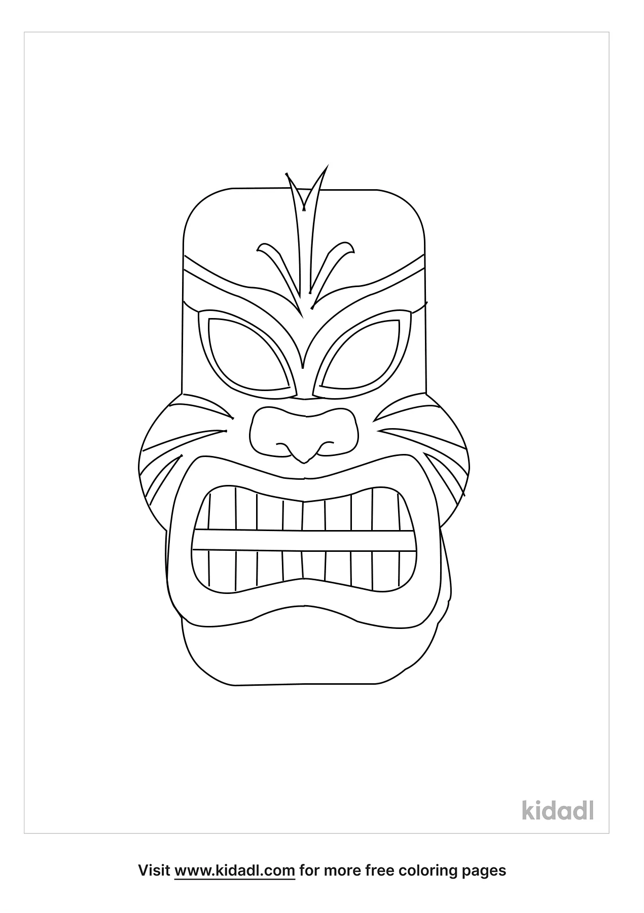 Free tiki mask coloring page coloring page printables