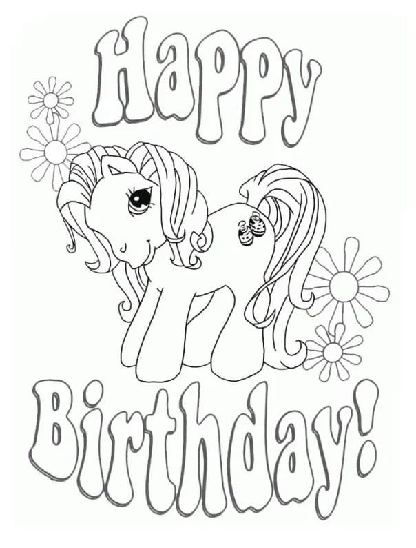 Tillykke med fãdselsdagen my little pony farvelãgningsside