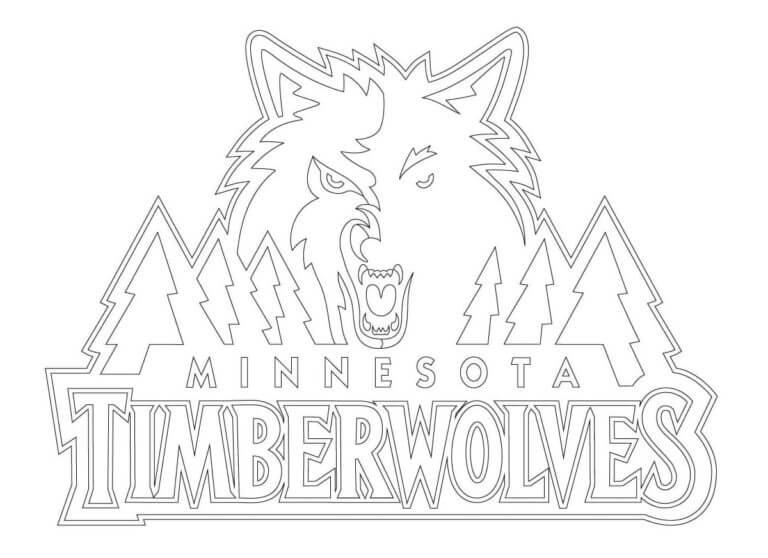 Timber wolves logo coloring page