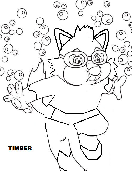 Timber the wolf swimming coloring page by mikpas on