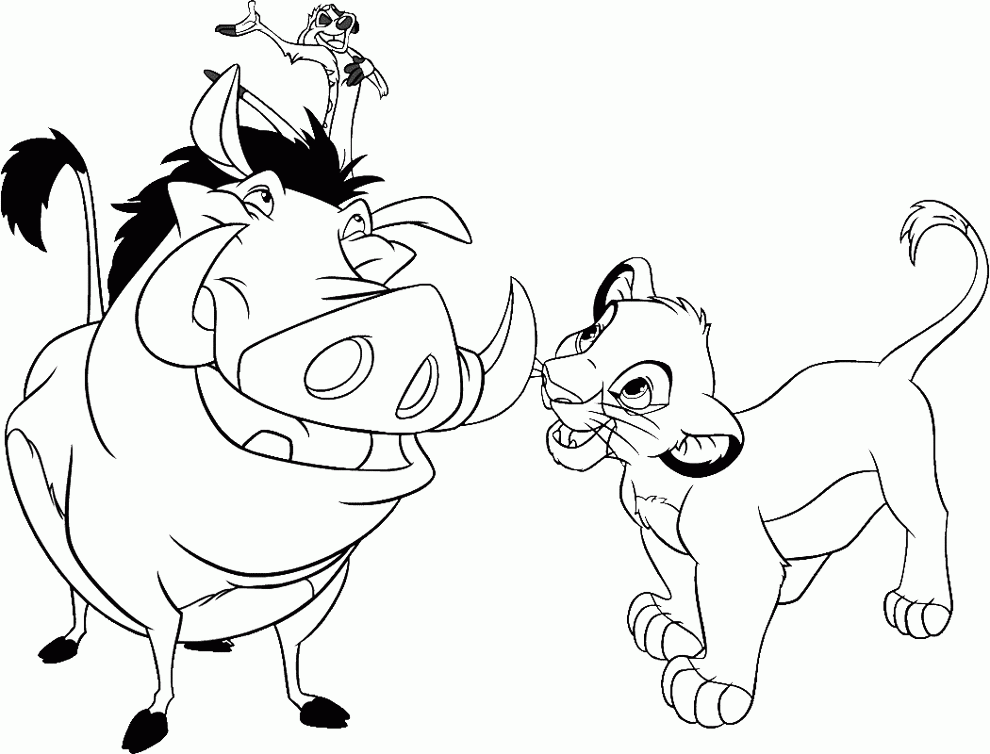Timon and pumbaa coloring pages