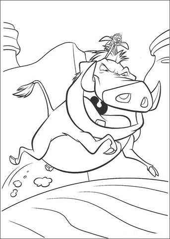 The running pumbaa coloring page free printable coloring pages