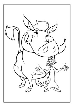 Hakuna matata coloring pages for kids timon and pumbaa adventure time