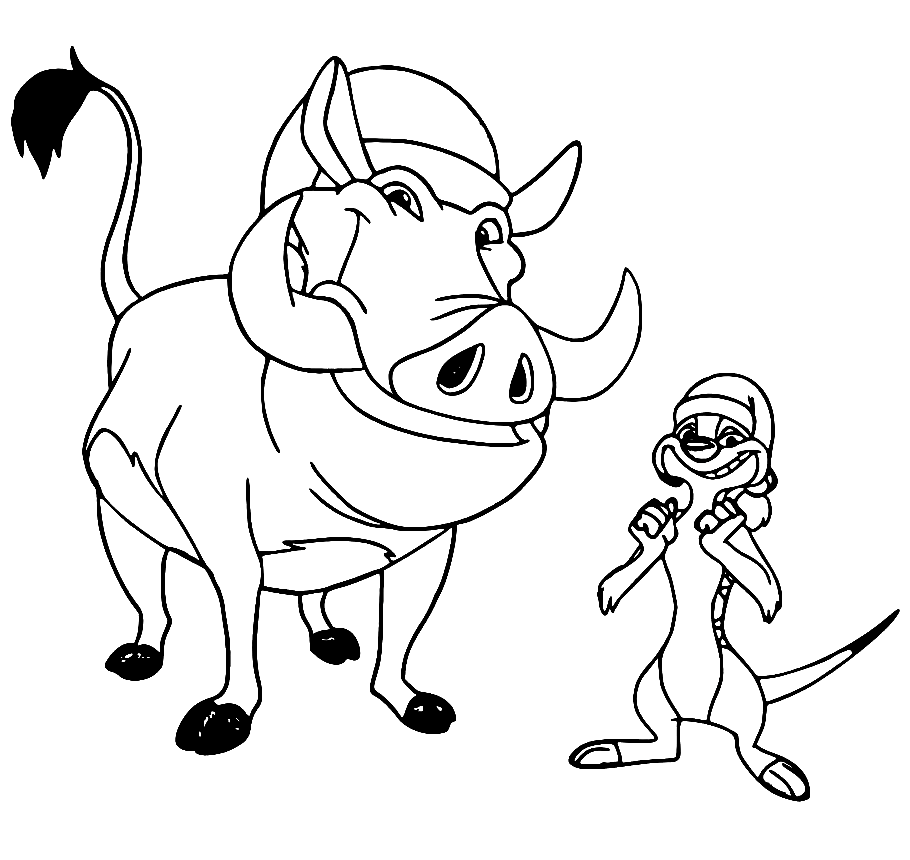 Timon and pumbaa coloring pages printable for free download