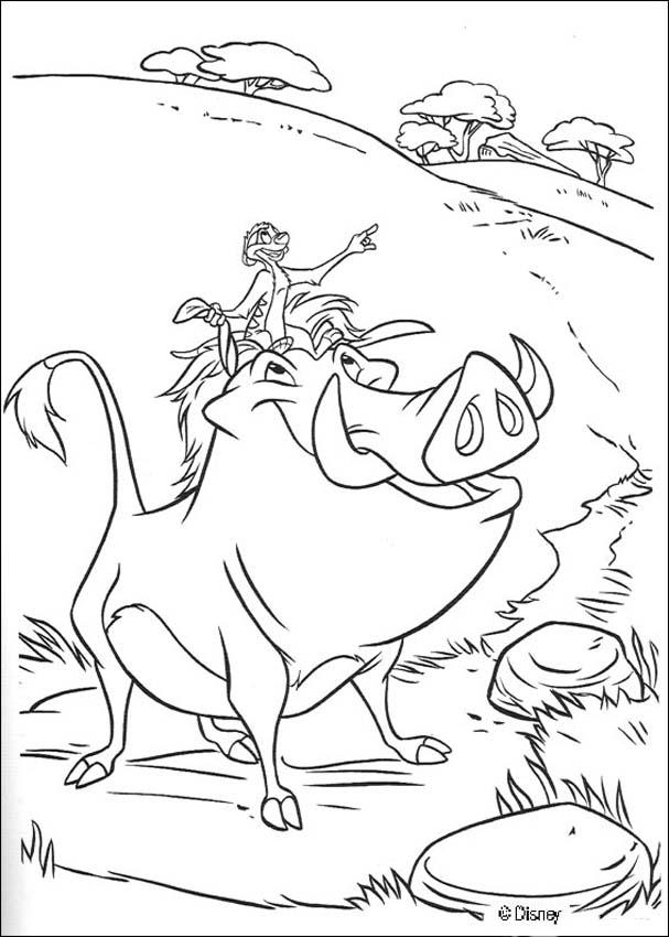 Best buddies timon and pumbaa coloring pages