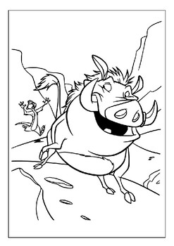Timon and pumbaa coloring pages for kids the lion king printable collection