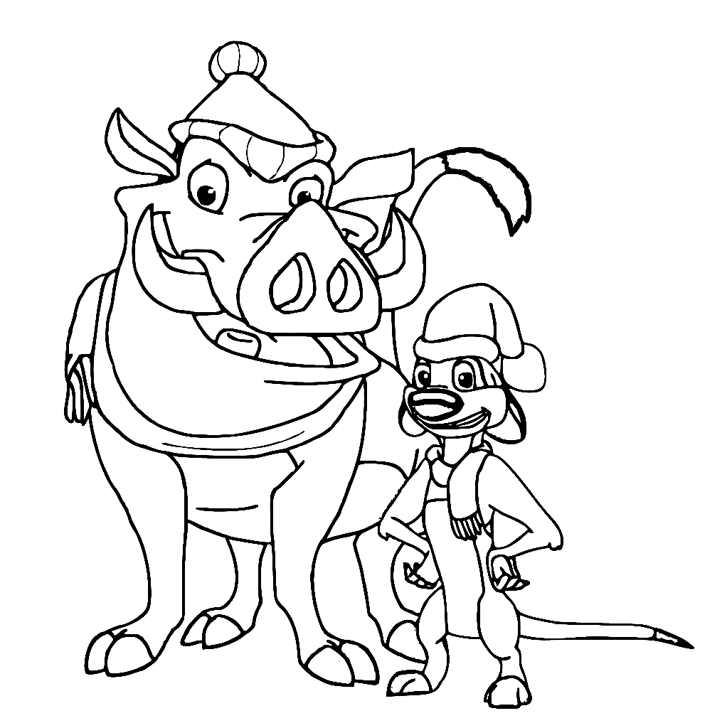 Timon and pumbaa coloring pages printable for free download