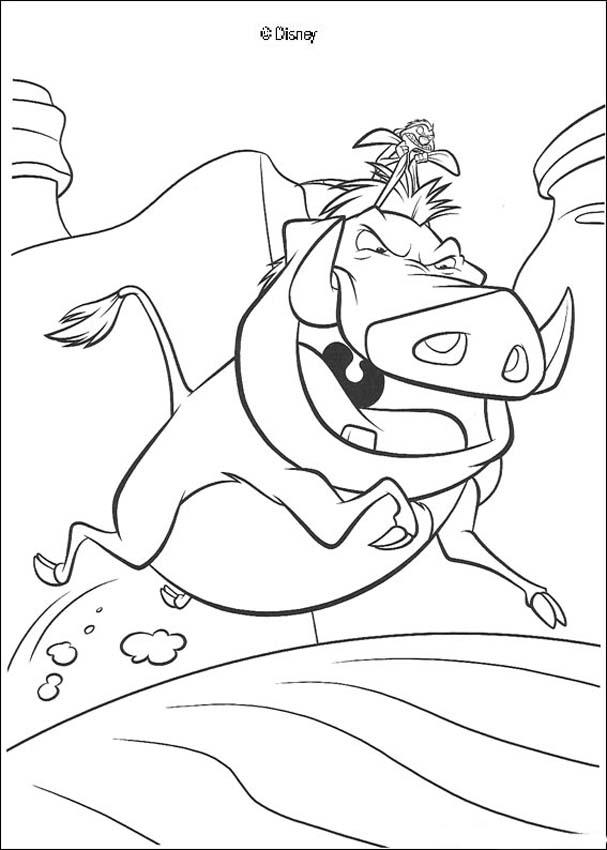 Timon riding pumbaa coloring pages