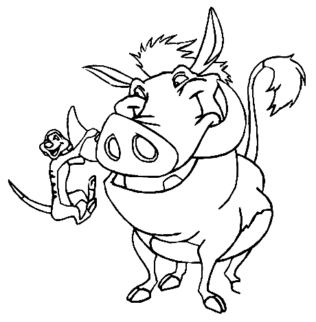 Timon and pumbaa coloring pages printable for free download
