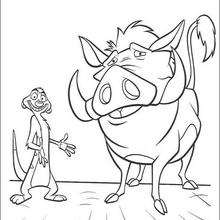 Timon and pumbaa smiling coloring pages
