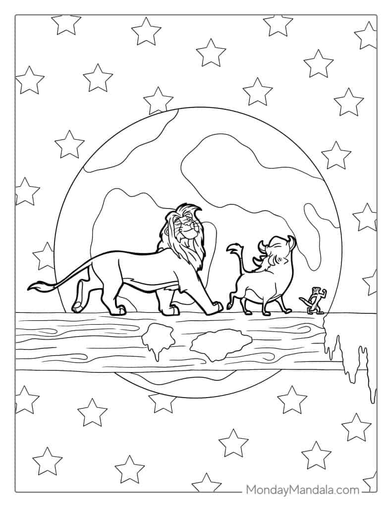 Lion king coloring pages free pdf printables