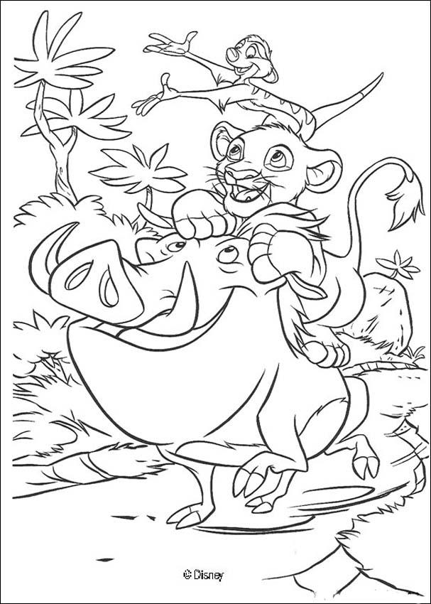 Simba timon and pumbaa play coloring pages