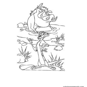 Timon and pumbaa coloring pages printable for free download