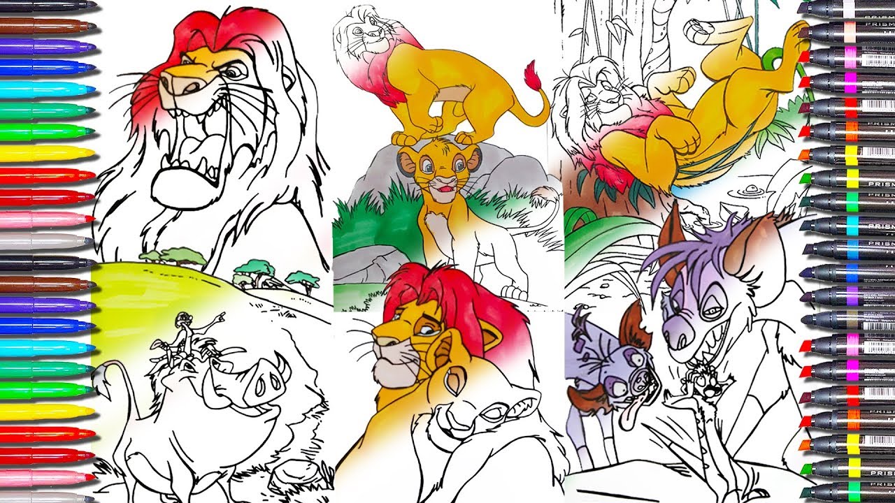 Lion king coloring book pages how to color siba tion pubaa ufasa lion king coloring gaes video