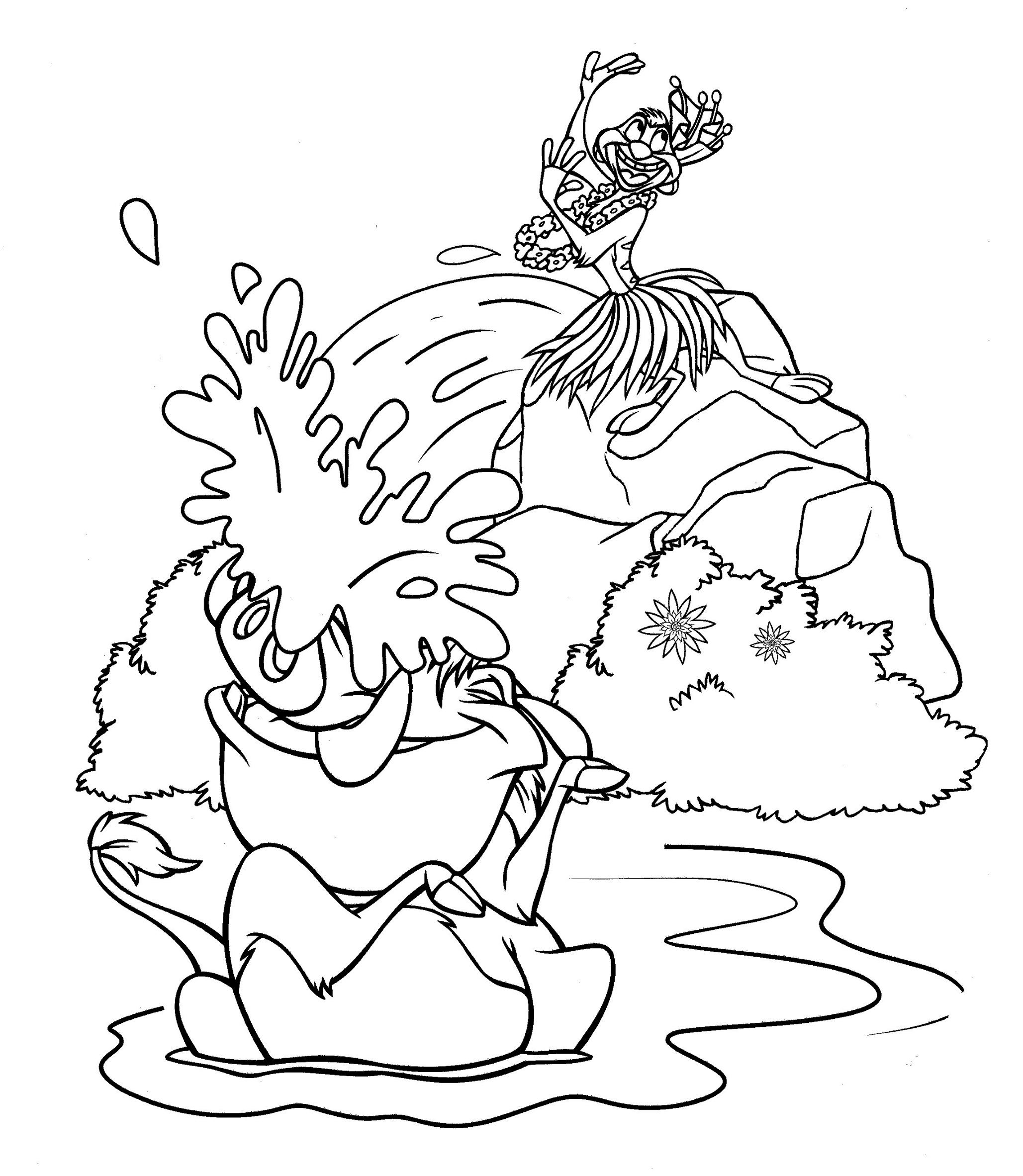 Disney coloring pages â jungle cruise timon and pumbaa â the disney nerds podcast