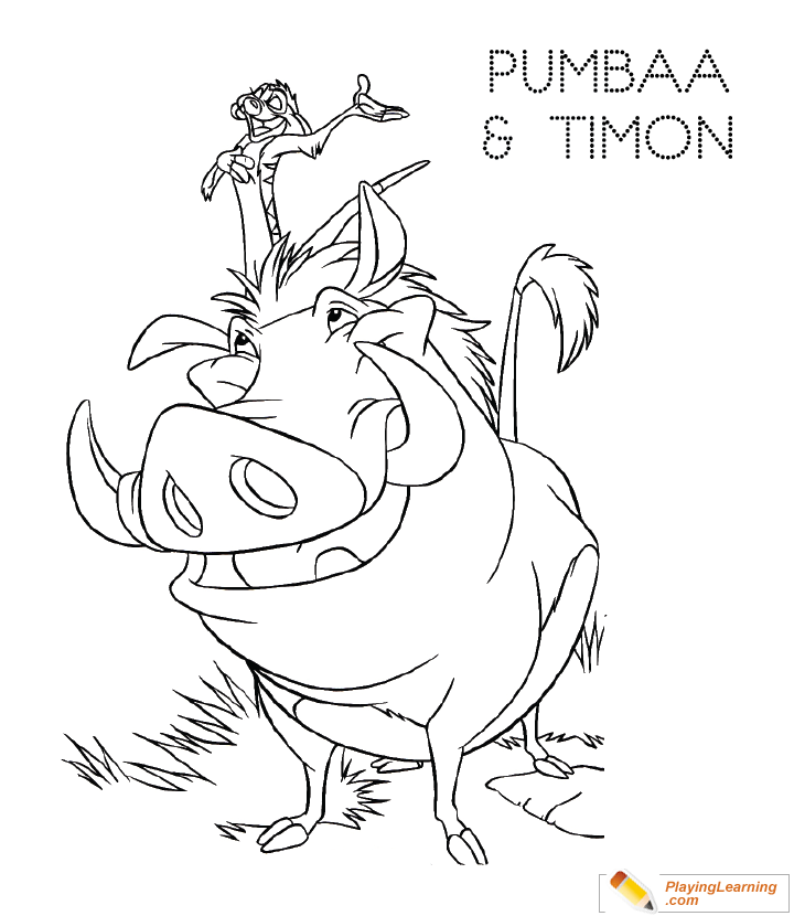 The lion king pumbaa timon coloring page free the lion king pumbaa timon coloring page
