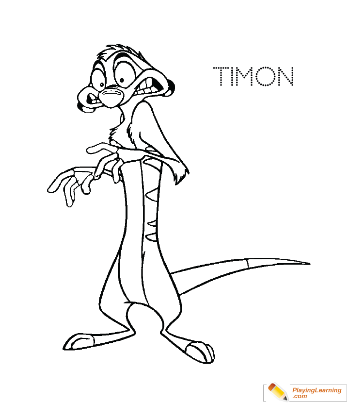 The lion king timon coloring page free the lion king timon coloring page