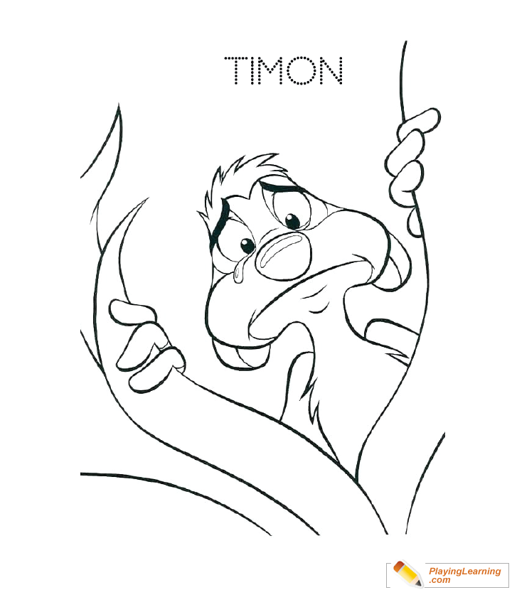 The lion king timon coloring page free the lion king timon coloring page