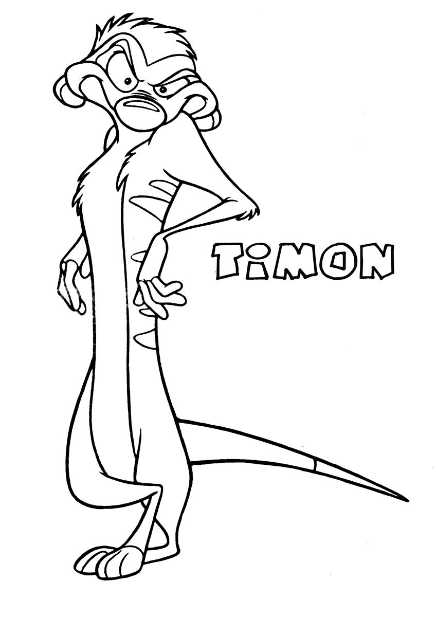 Timon the lion king coloring page