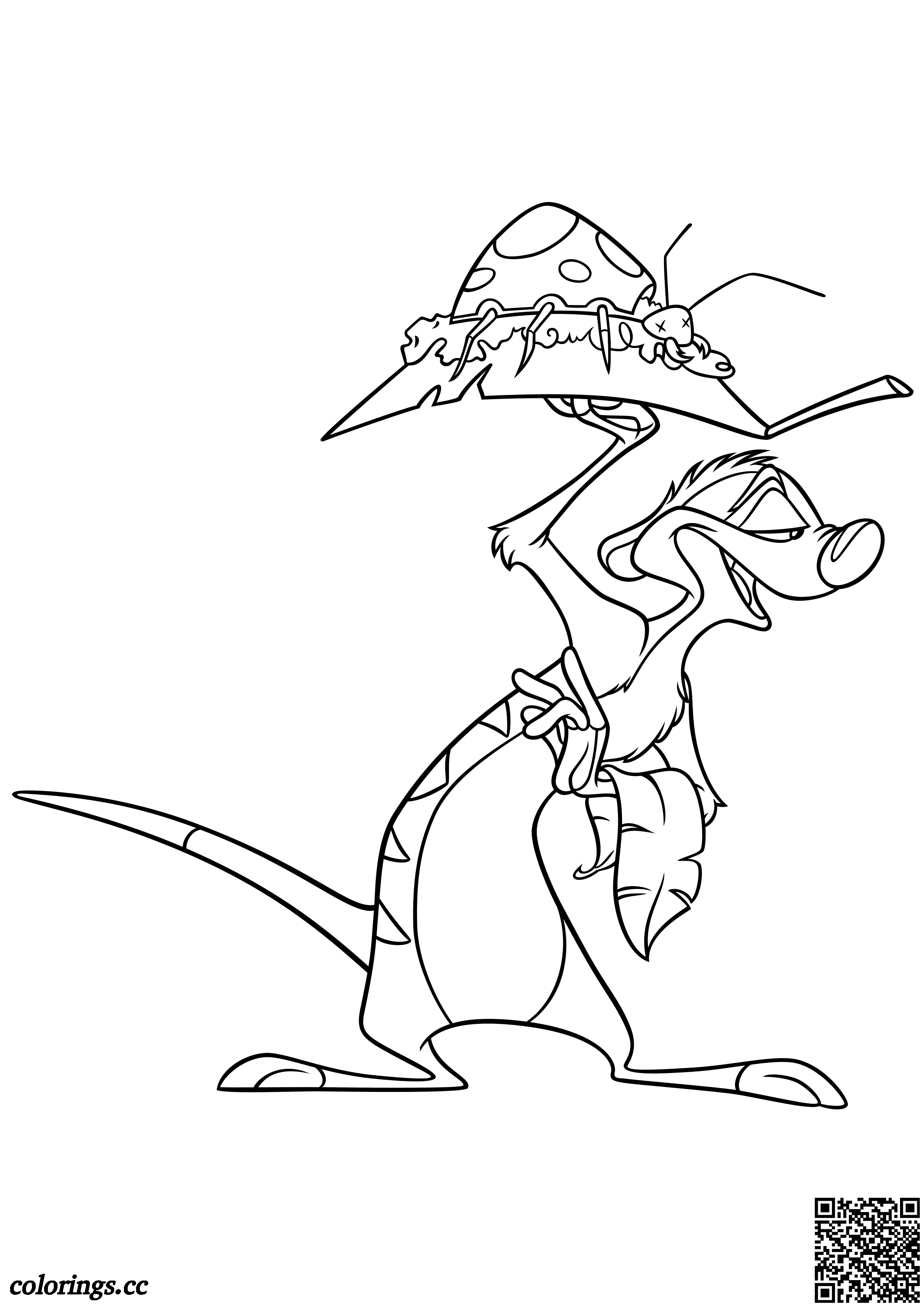 Timon with a beetle dish coloring pages the lion king coloring pages