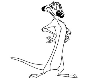 Timon the lion king digital files svgpdfpngjpeg the lion king coloring pages