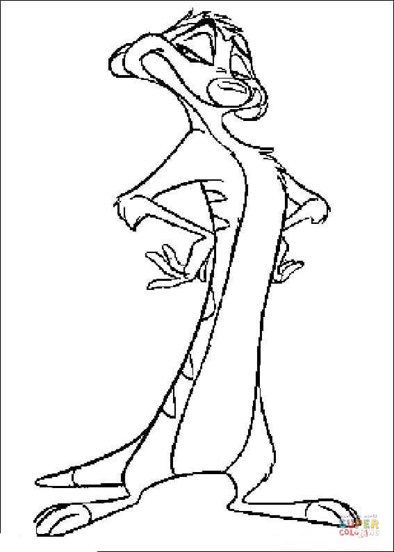 Timon coloring page free printable coloring pages