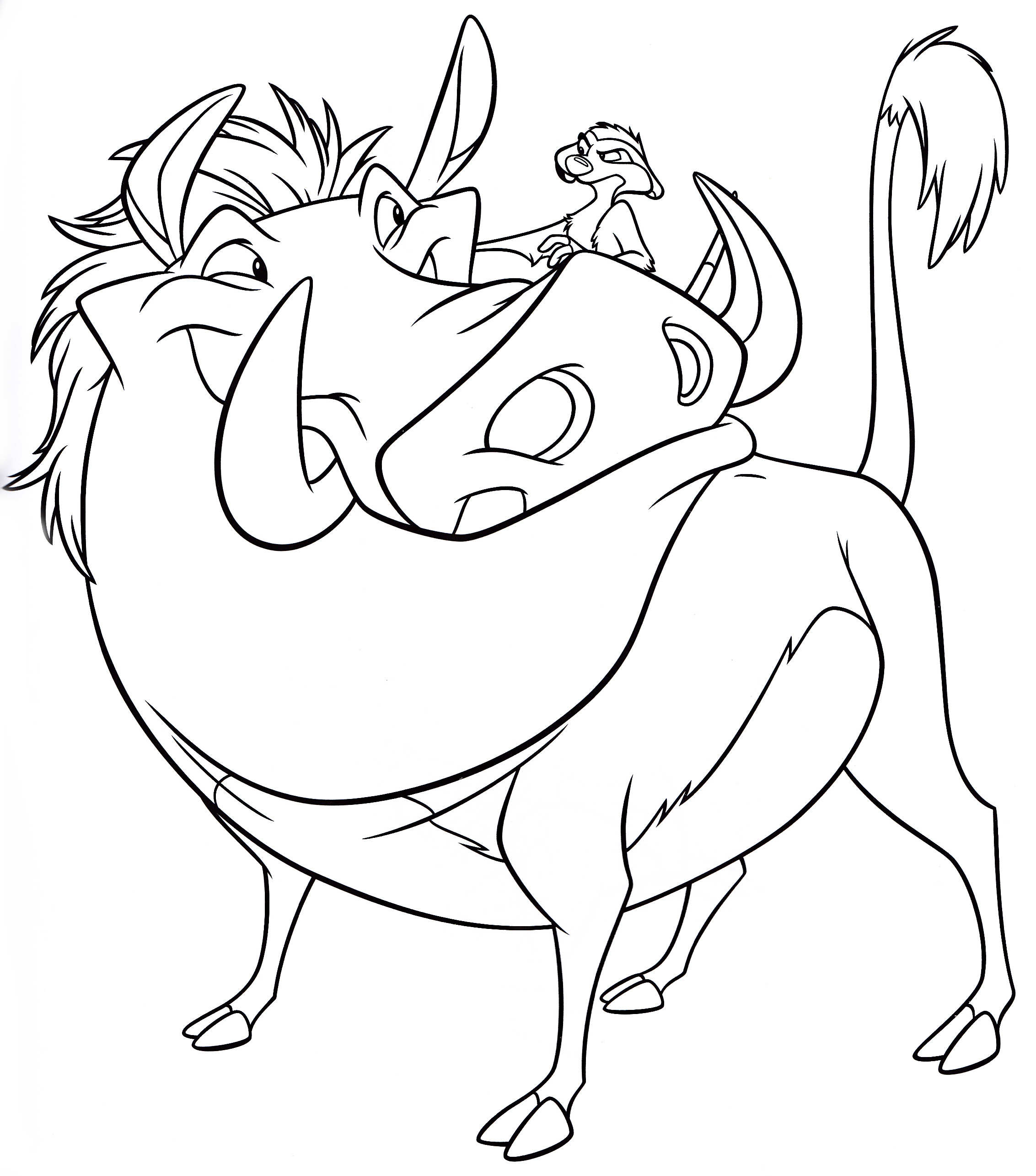 Walt disney coloring pages â pumbaa timon