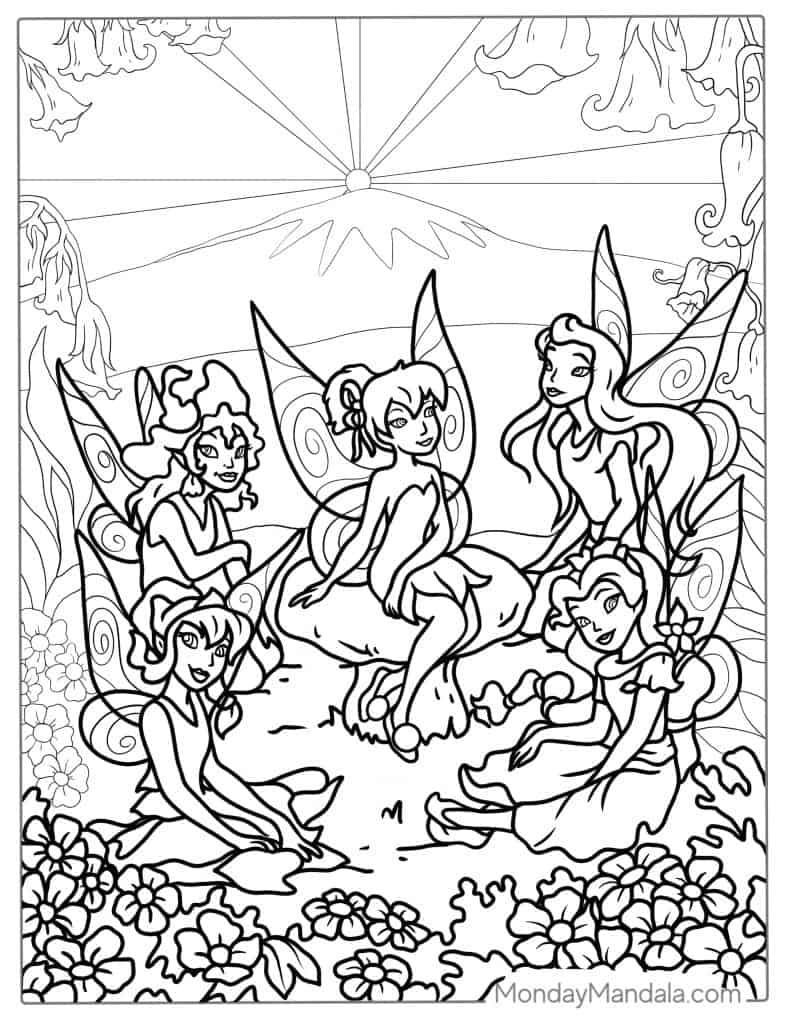 Tinker bell coloring pages free pdf printables