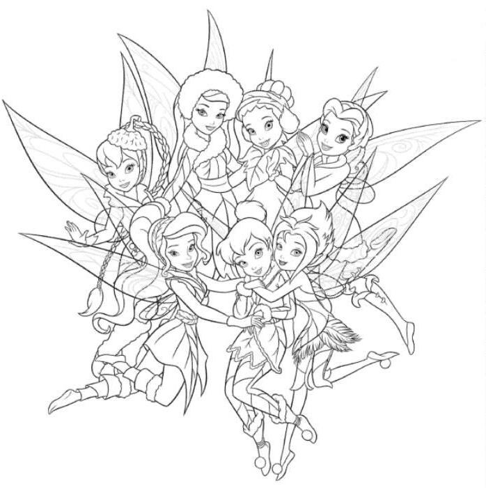 Coloring pages tinkerbell and friends fairy coloring pages
