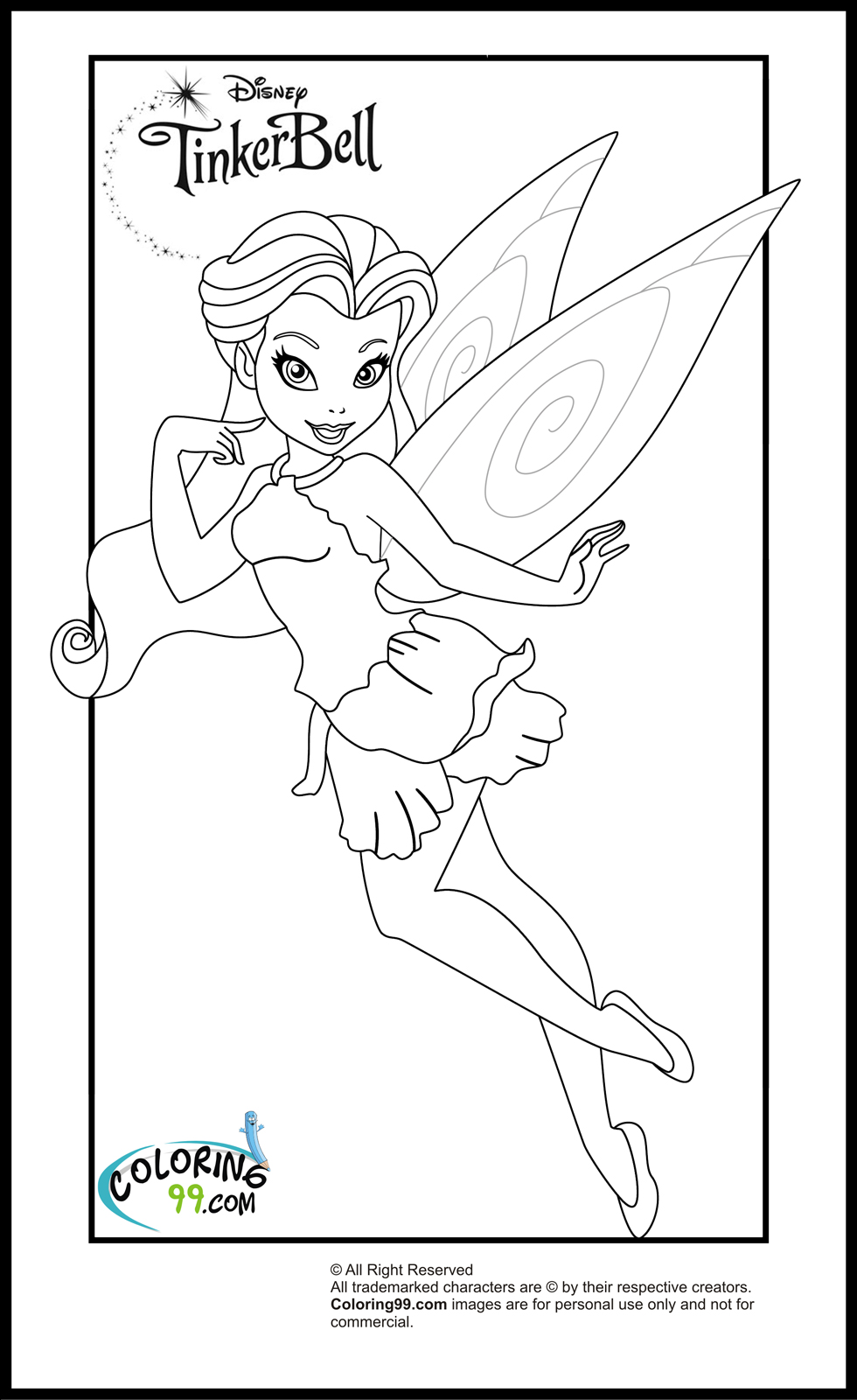 Tinkerbell and friends coloring pages team colors